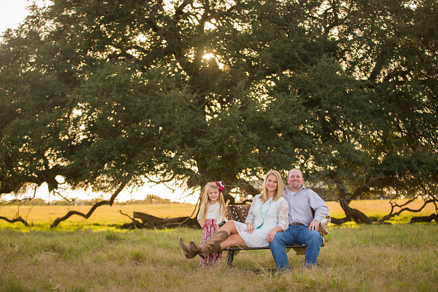 Family in field at san antonio engagement session