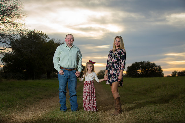 Family at sunset at san antonio engagement session