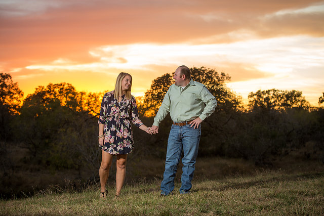 Couple at sunset in San Antonio engagement session