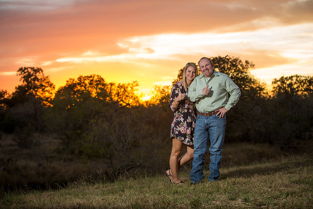 Aggies at sunset in San Antonio engagement session