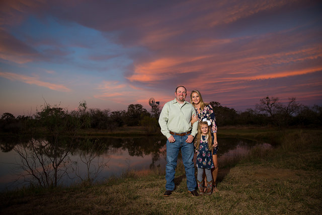 Family at sunset in San Antonio engagement session