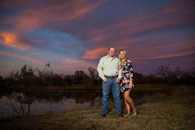 Couple at sunset in San Antonio engagement session