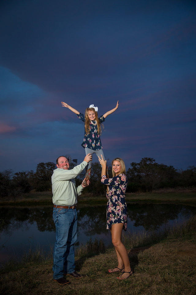 Cheer kid at sunset in San Antonio engagement session