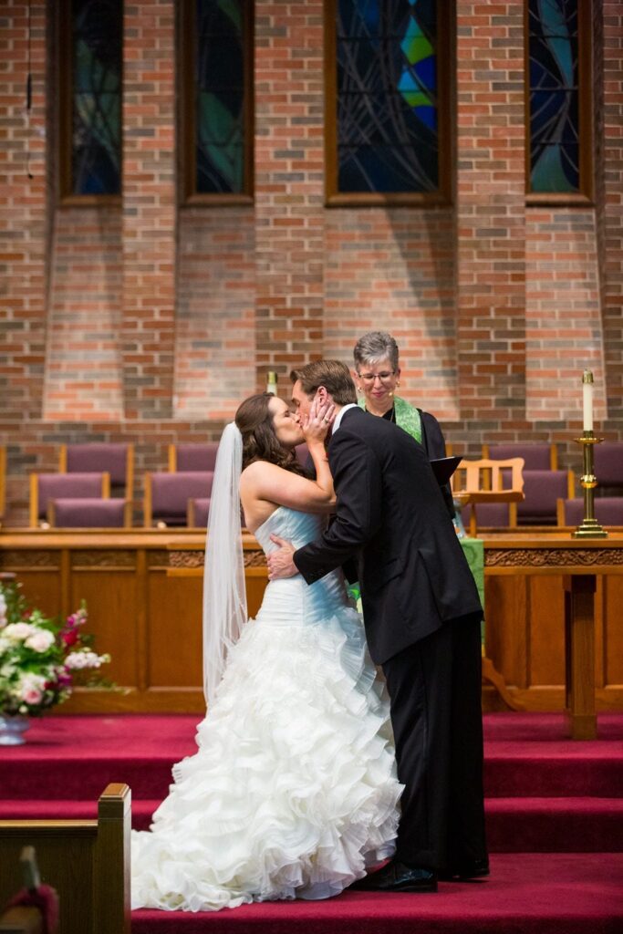 Ashley - Josh's wedding ceremony kiss