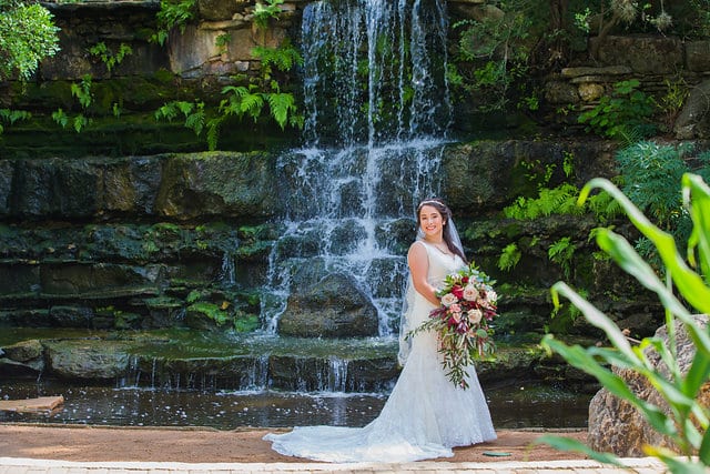 Andrea's bridal by the waterfall in Austin