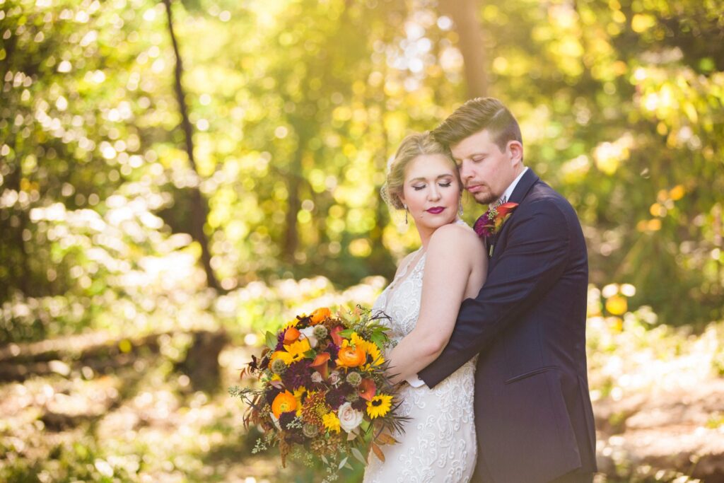 Fall wedding in Ft Worth Botanical gardens