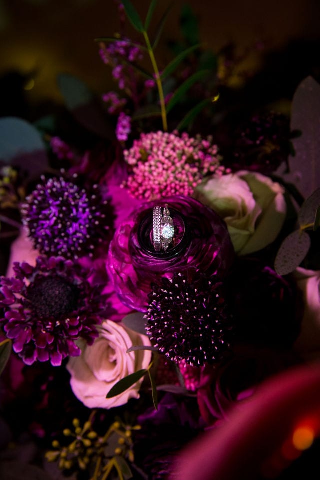 Lauren wedding Seekatz rings and flowers