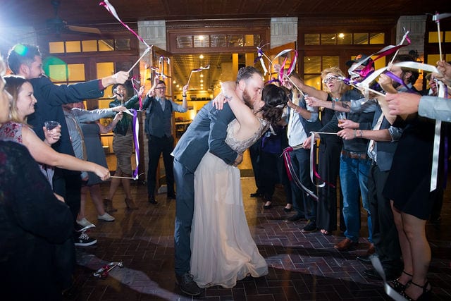 Lauren wedding Seekatz exit kiss