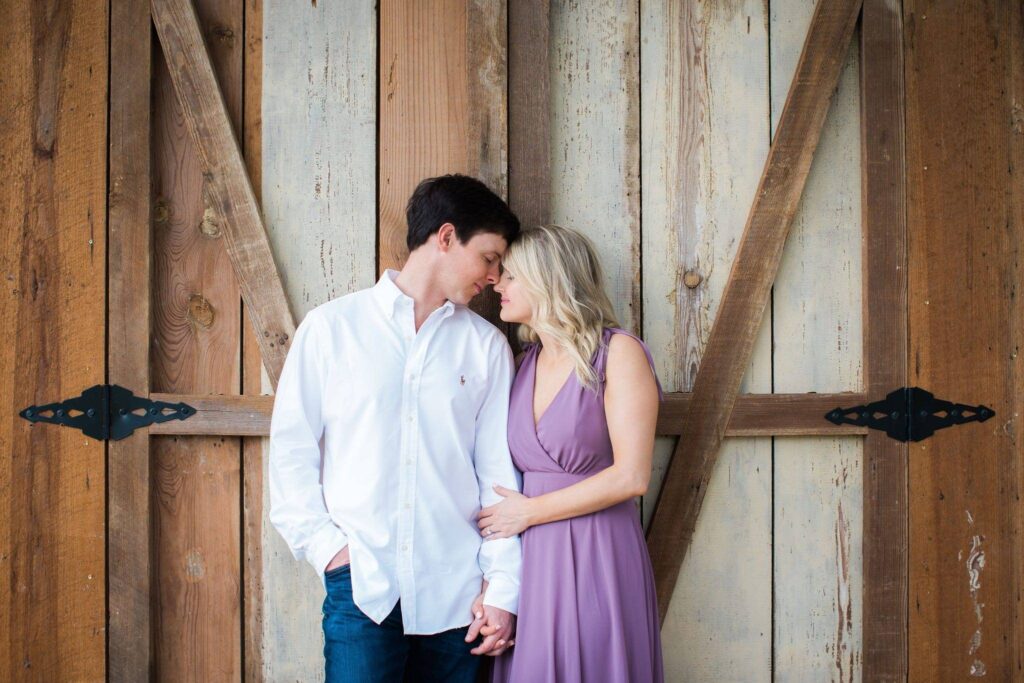 Michele Engagement session at Oak Valley Vineyards wood doors