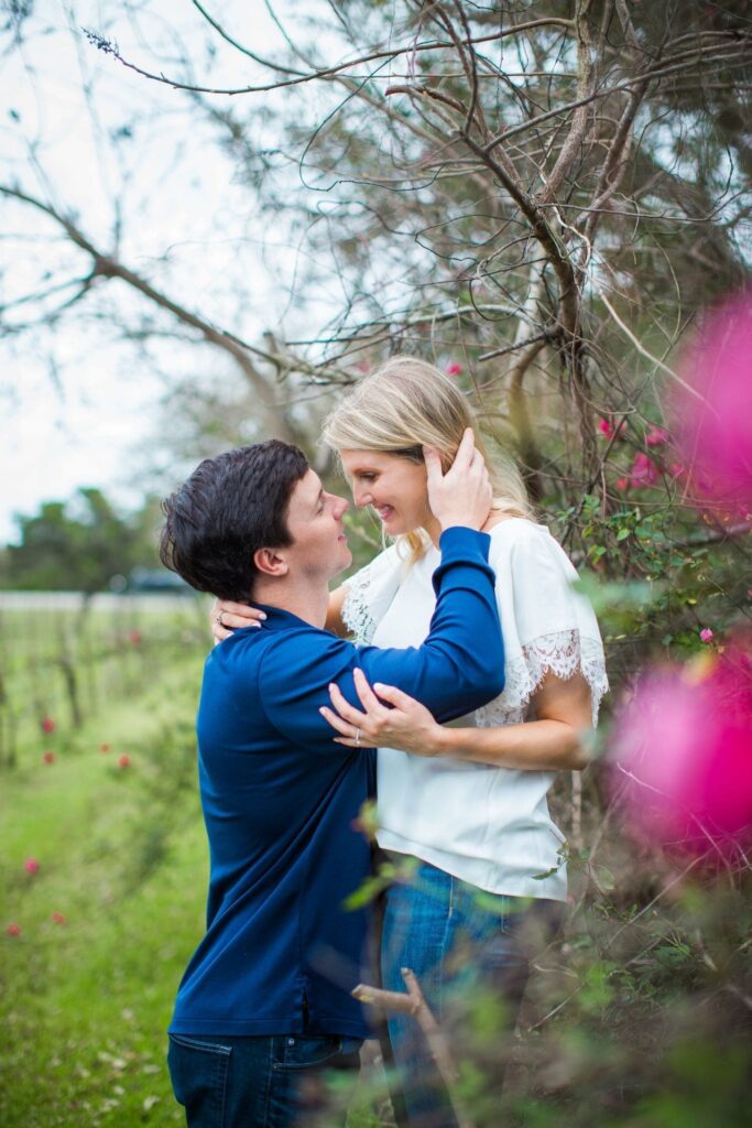 Michele Engagement session at Oak Valley Vineyards in the roses.