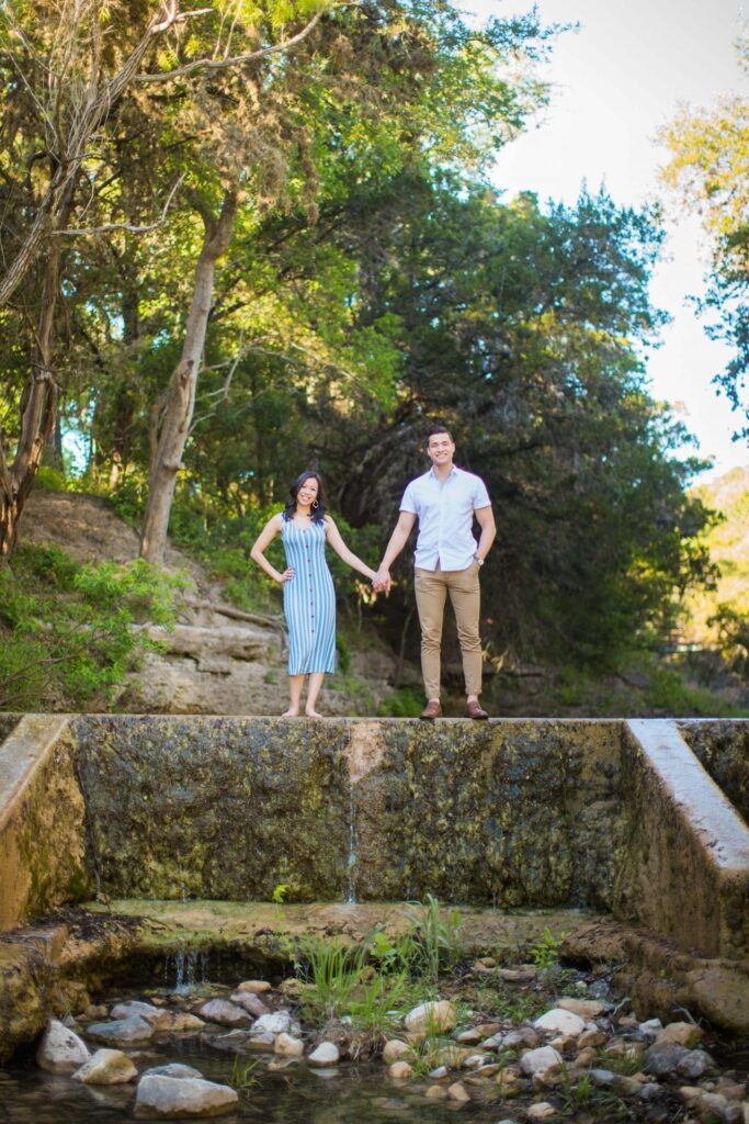 Jennifer and Nhon engagement New Braunfels on the dam