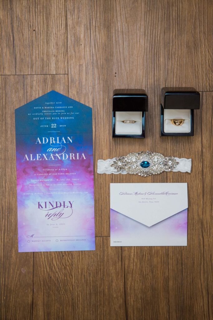 Alex and Adrien Wedding at The Gardens at Old Town invitation