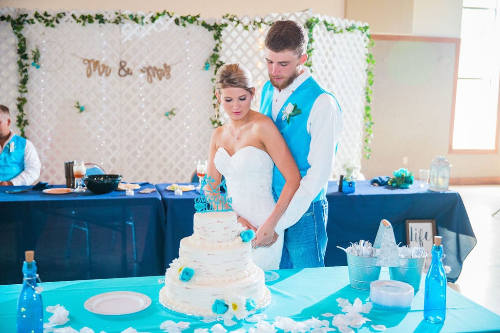 Courtney and Bearen's Wedding cake cutting