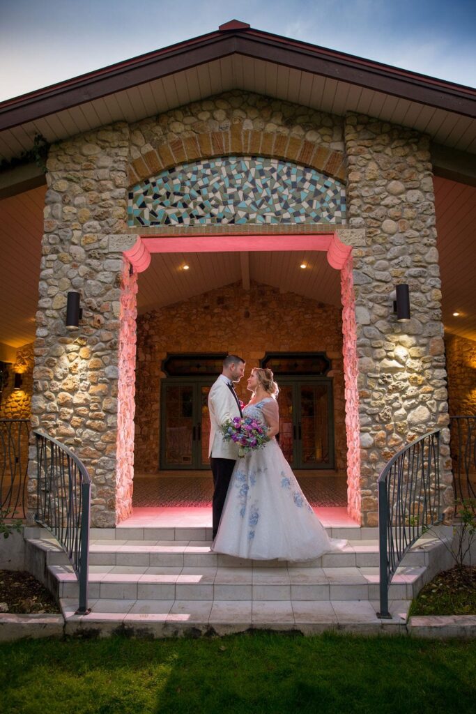 Lisa and Michael Wedding at the Veranda.standing in door way