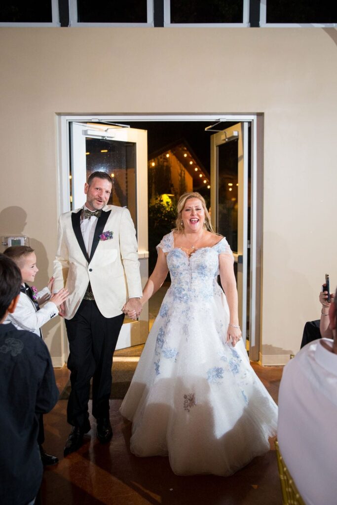 Lisa and Michael Wedding at the Veranda entrance to reception