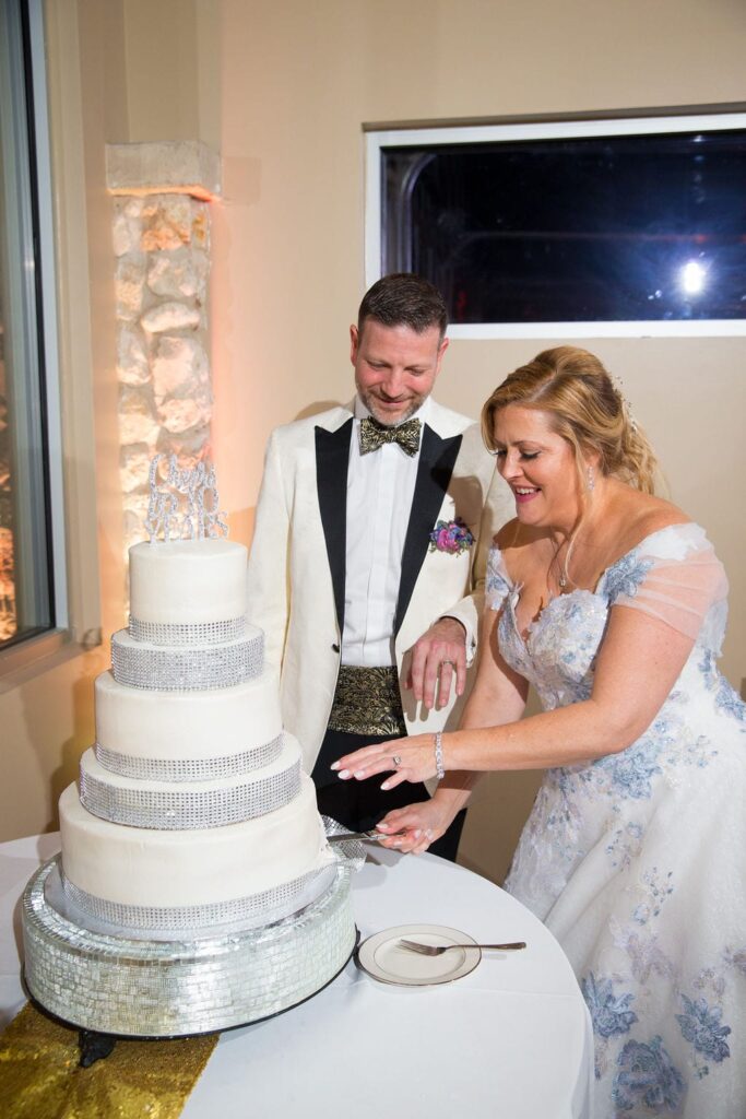 Lisa and Michael Wedding at the Veranda cake cutting