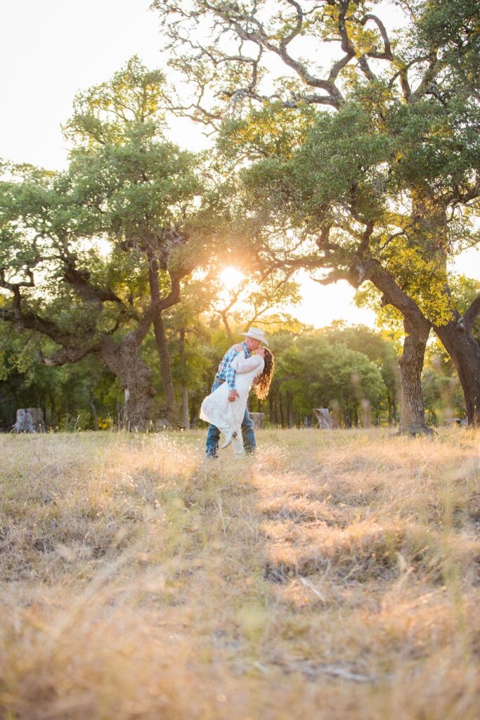 Tess -Lance Boerne, TX Engagement Portrait dip in tall grass
