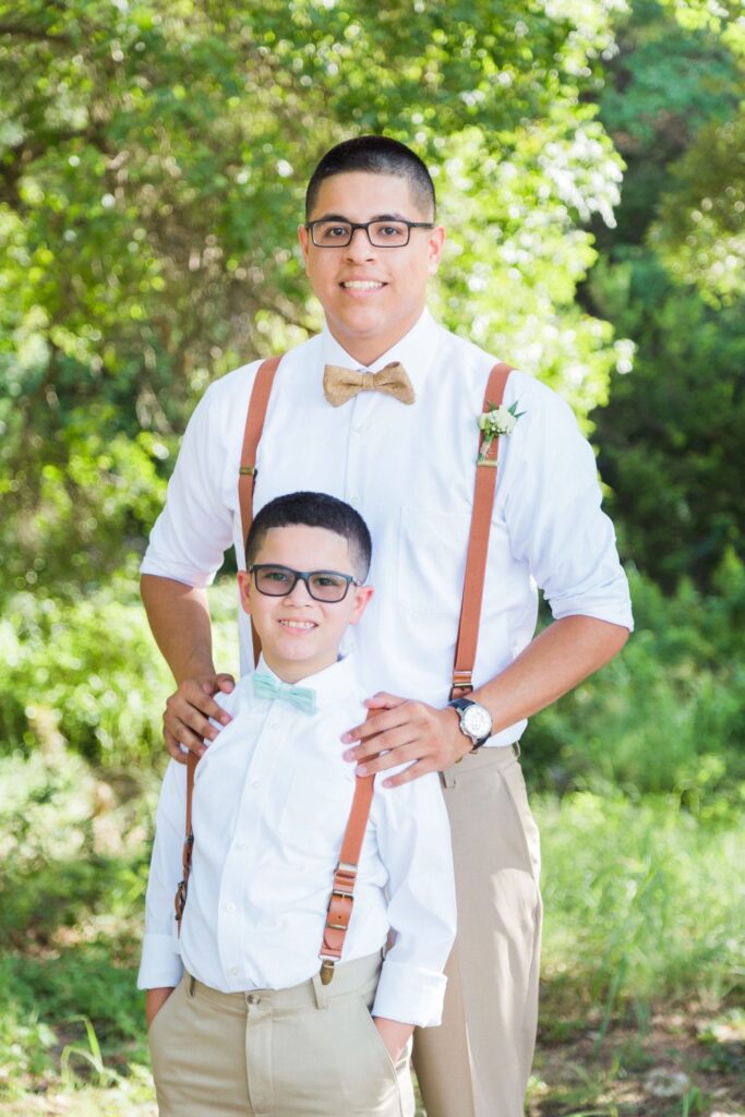 Aamber wedding Canyon Springs Golf Course the groom and son