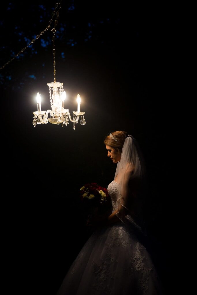 Laura's bridal at Landa Library bride at night prayer thought