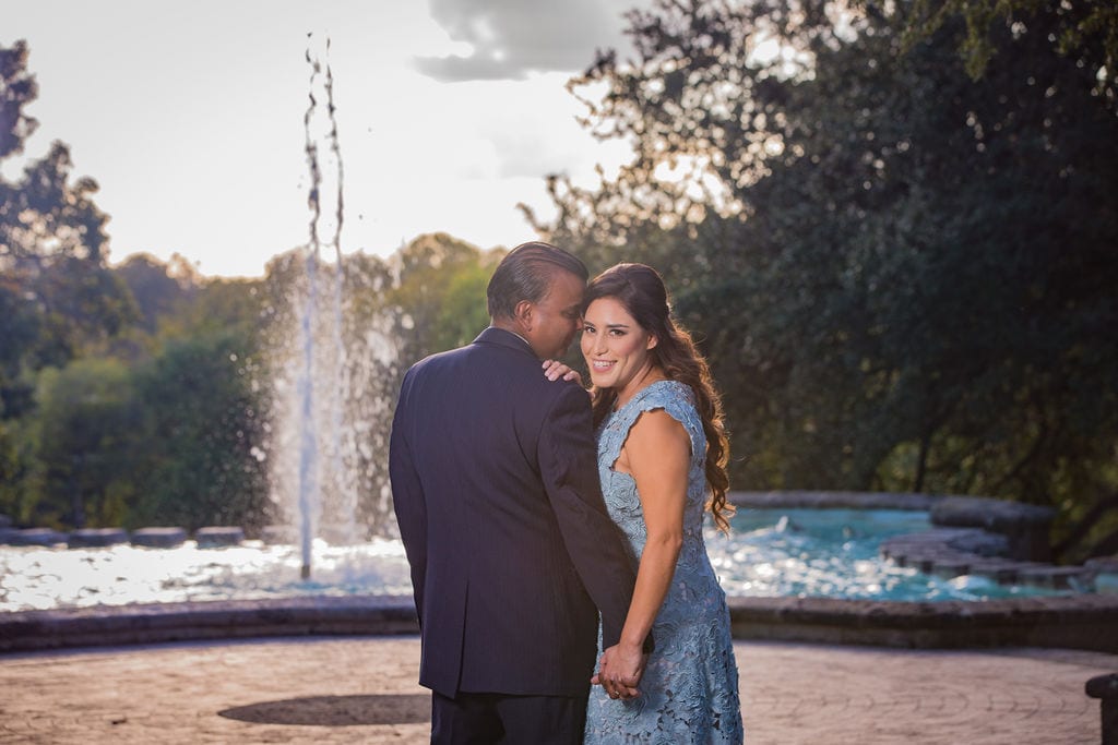 Mary Elizabeth's engagement at the McNay the fountain full sun