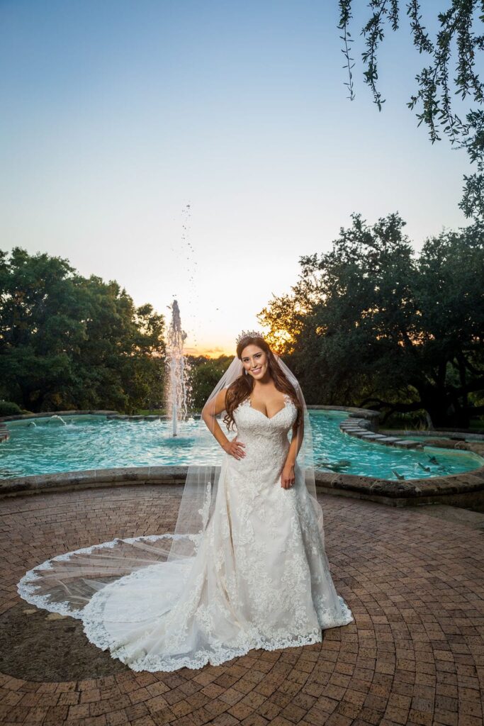Mary Elizabeth's bridal at the McNay the fountain sassy laugh