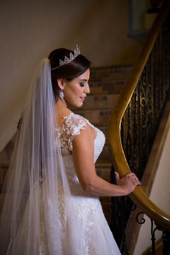 Mary Elizabeth's bridal at the McNay inside stair headshot