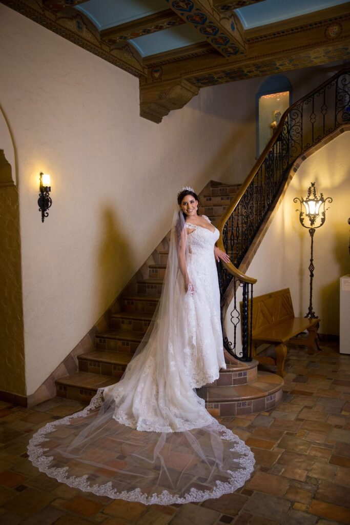 Mary Elizabeth's bridal at the McNay inside stair veil