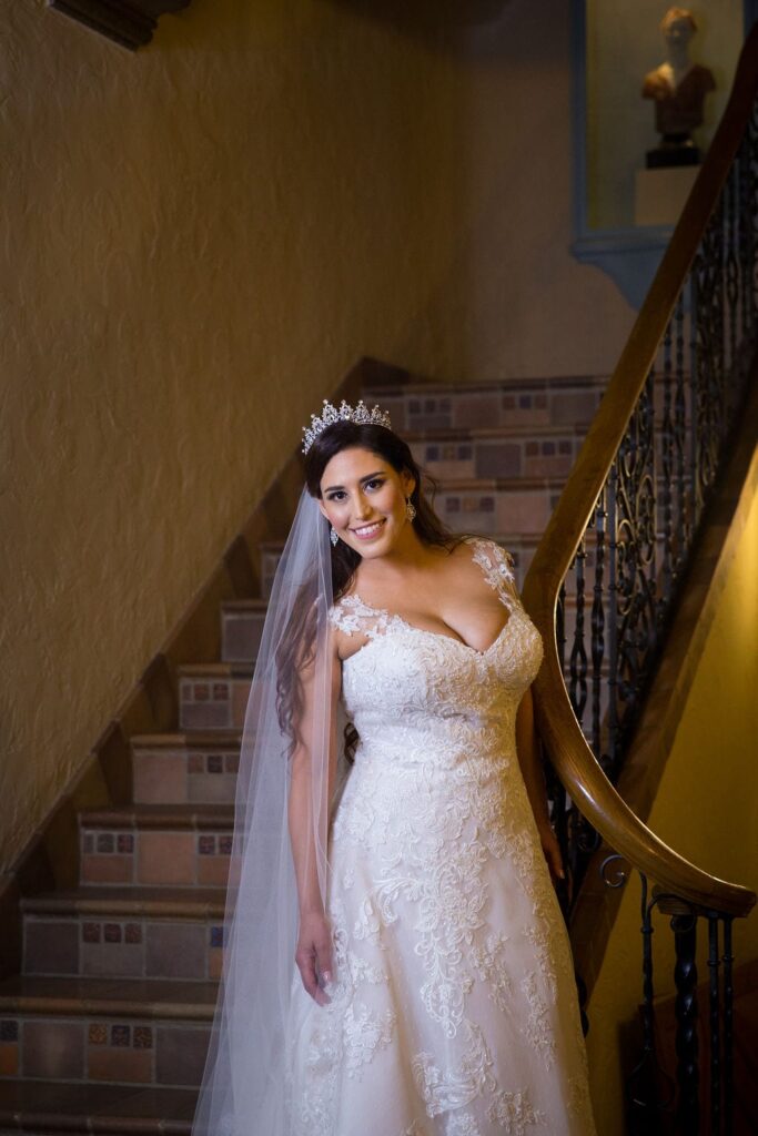 Mary Elizabeth's bridal at the McNay headshot inside stair