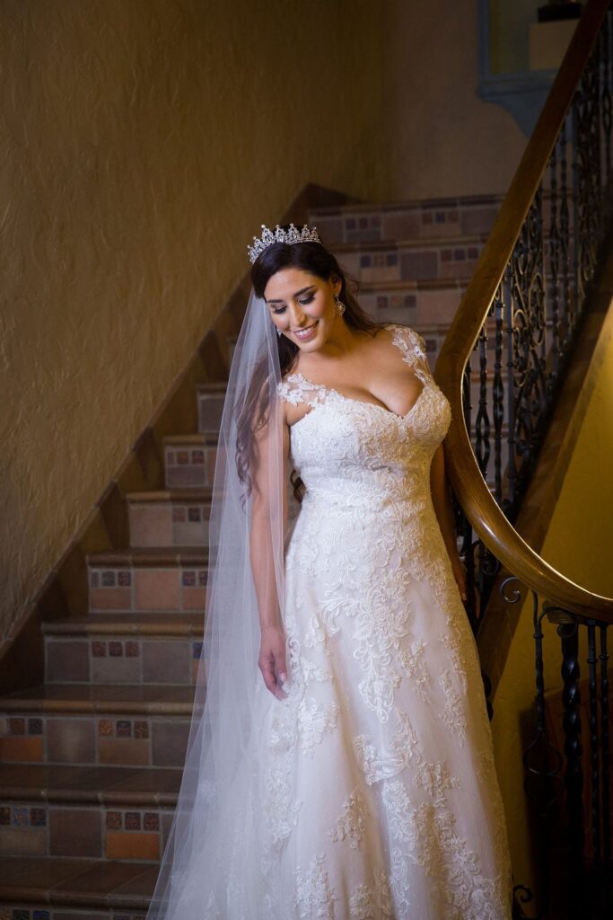 Mary Elizabeth's bridal at the McNay headshot inside stair looking down