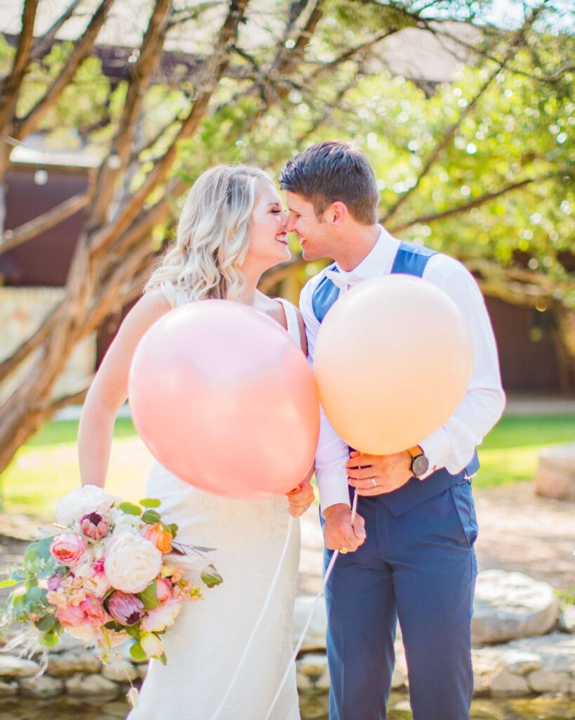 Western Sky Styled shoot couple with balloons