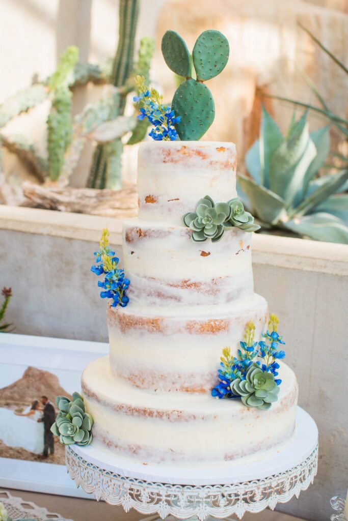 Courtney Amaya wedding San Antonio Botanical Garden cake