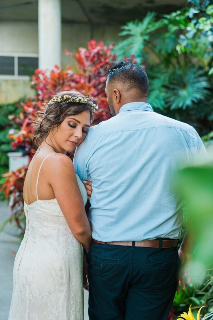 Courtney Amaya wedding San Antonio Botanical Garden couples backs