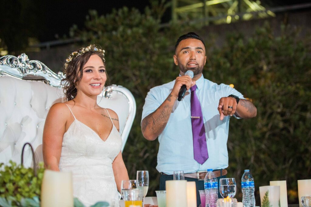 Courtney Amaya wedding San Antonio Botanical Garden toasts
