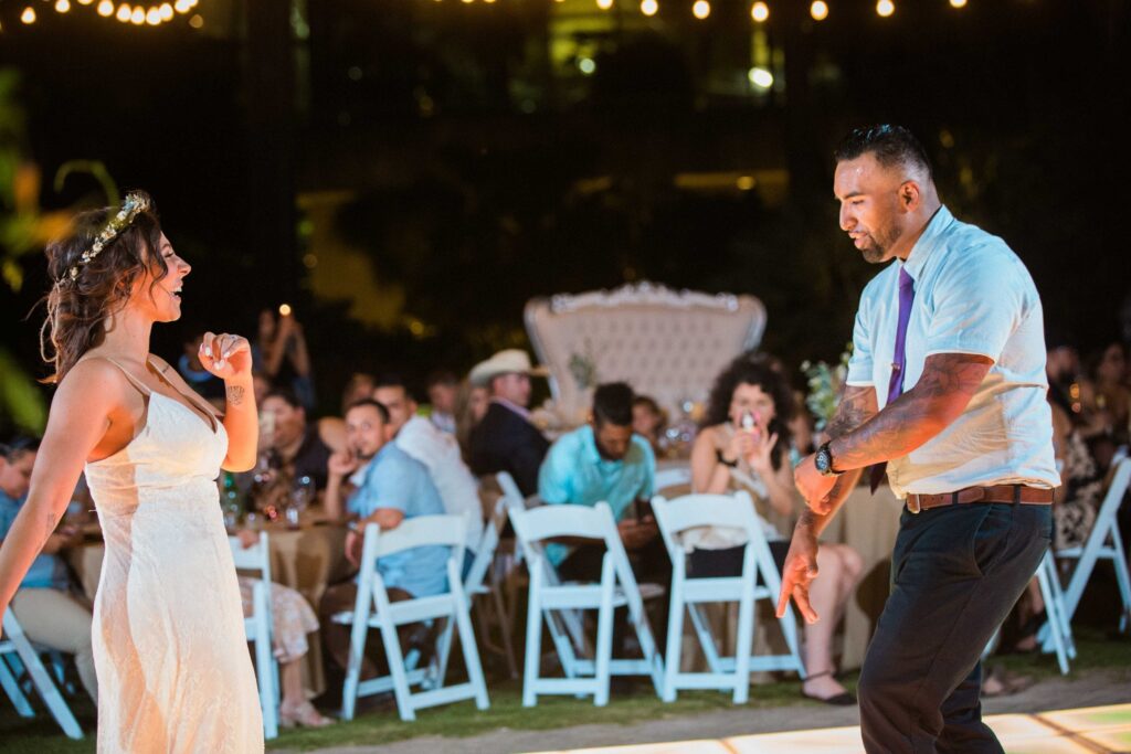 Courtney Amaya wedding San Antonio Botanical Garden fun dancing