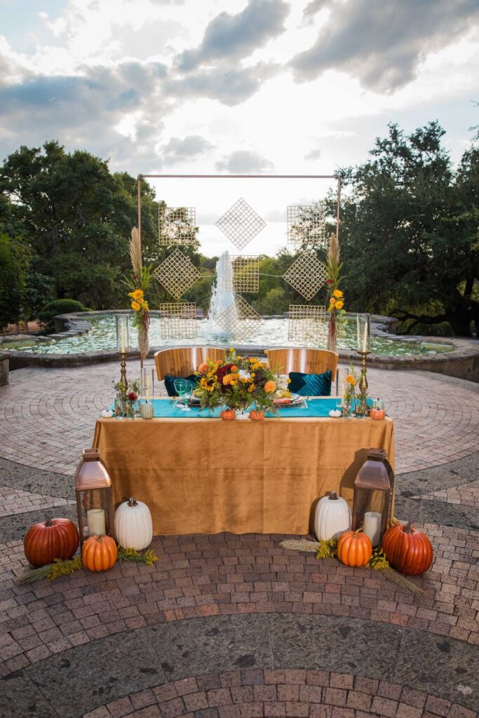 Fall styled shoot at the McNay art museum head table