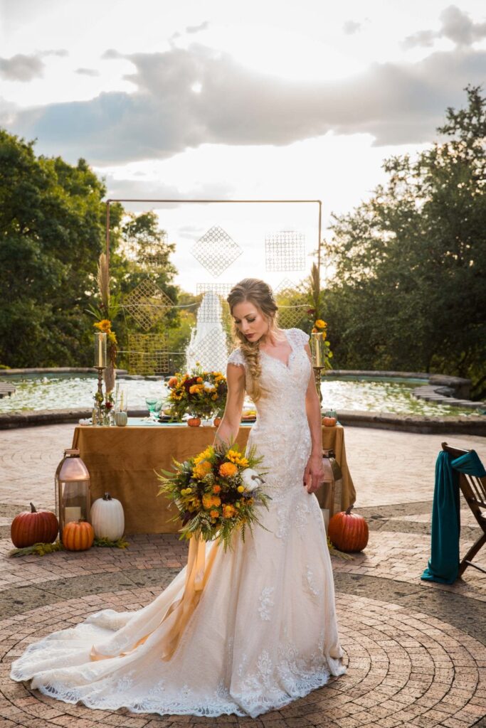 Fall styled shoot at the McNay art museum bride at head table