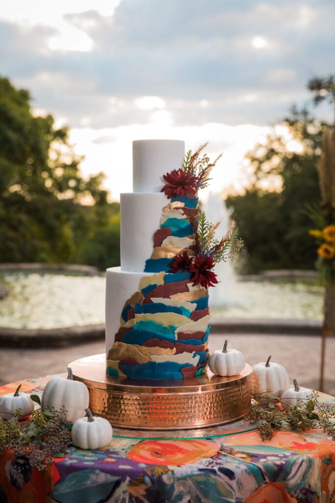 Fall styled shoot at the McNay art museum cake