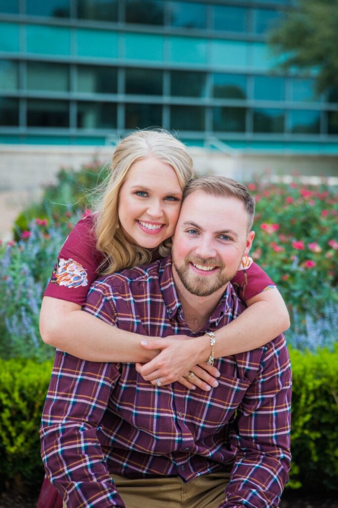 Molly's engagement Texas a and M in the garden