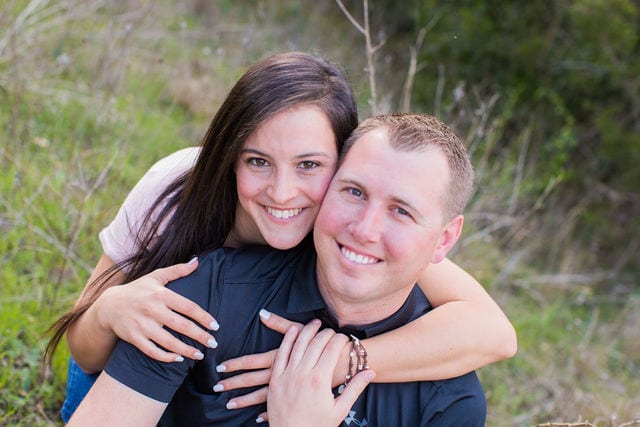Stefan and Ashley's engagement session. Couple in the trees portraits