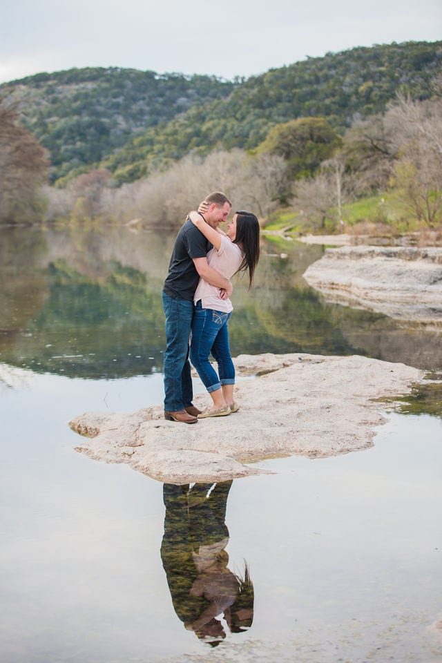 Stefan and Ashley's engagement session. refection in the river