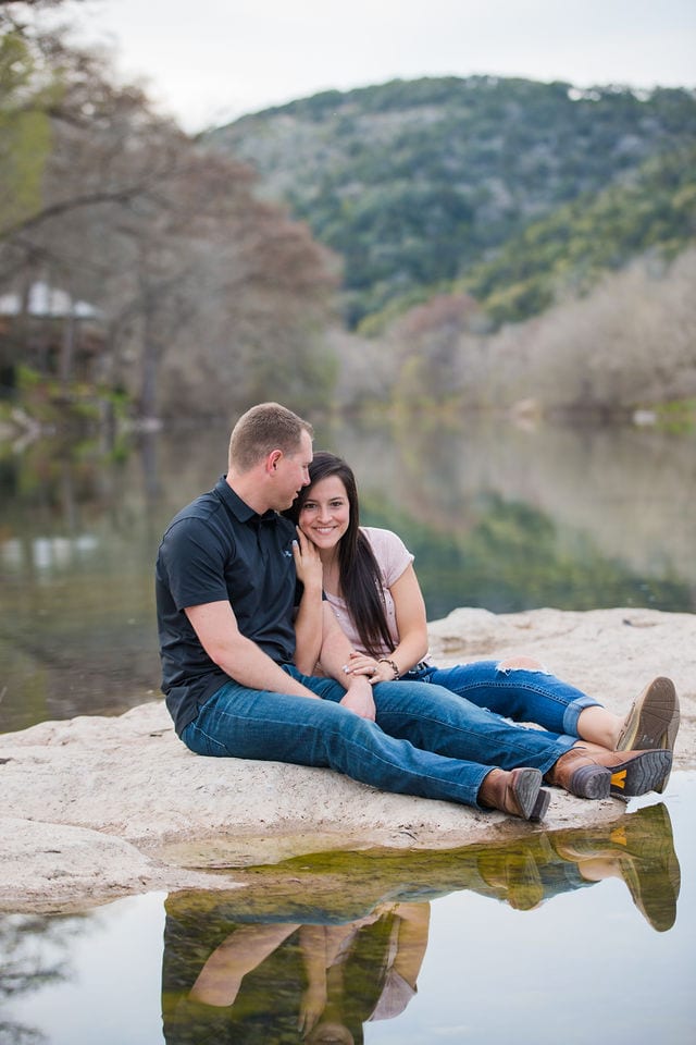 Stefan and Ashley's engagement session. seated by the river