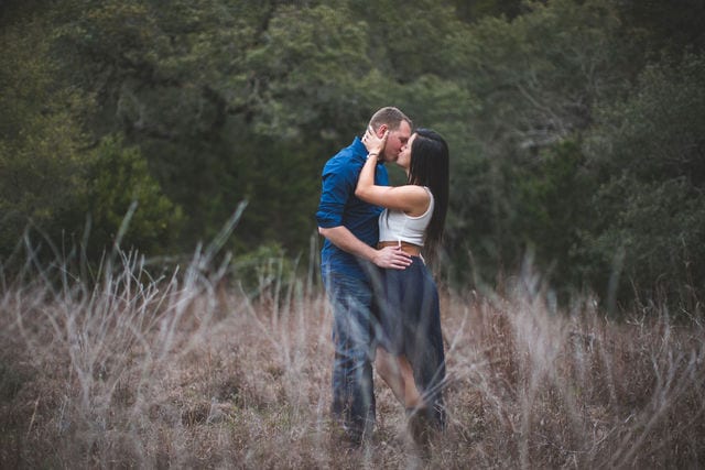 Stefan and Ashley's engagement session in the tall grass