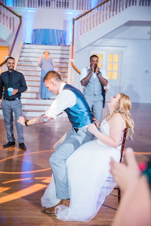 Kristina and Brandon's Wedding at Kendall plantation dancing groom