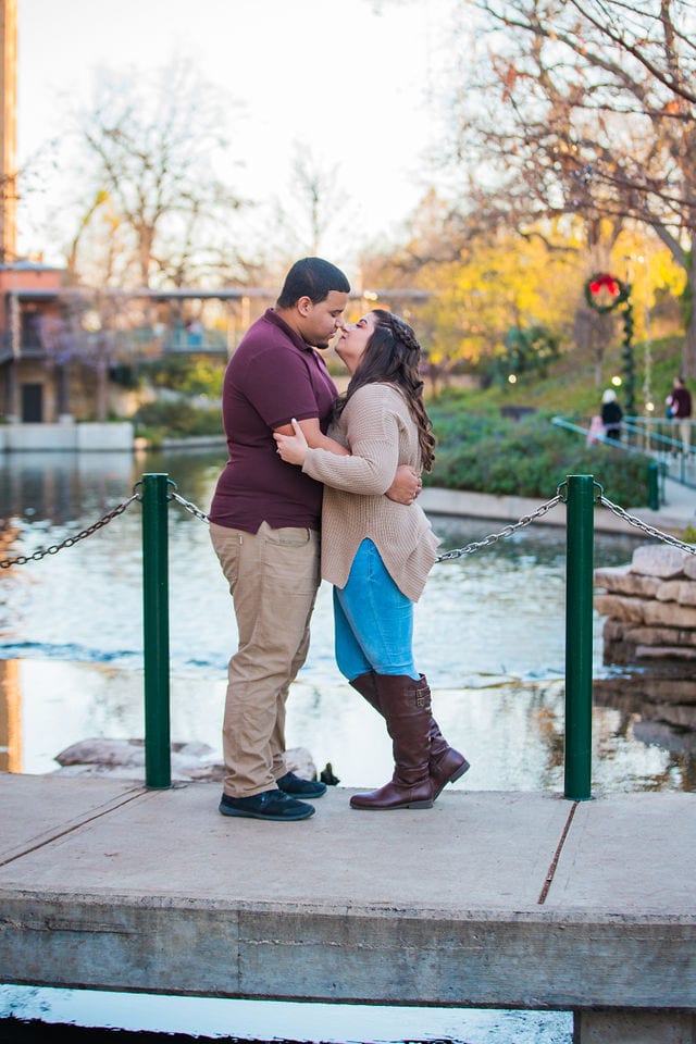 Dana and Andrews engagement session at the Pearl riverwalk