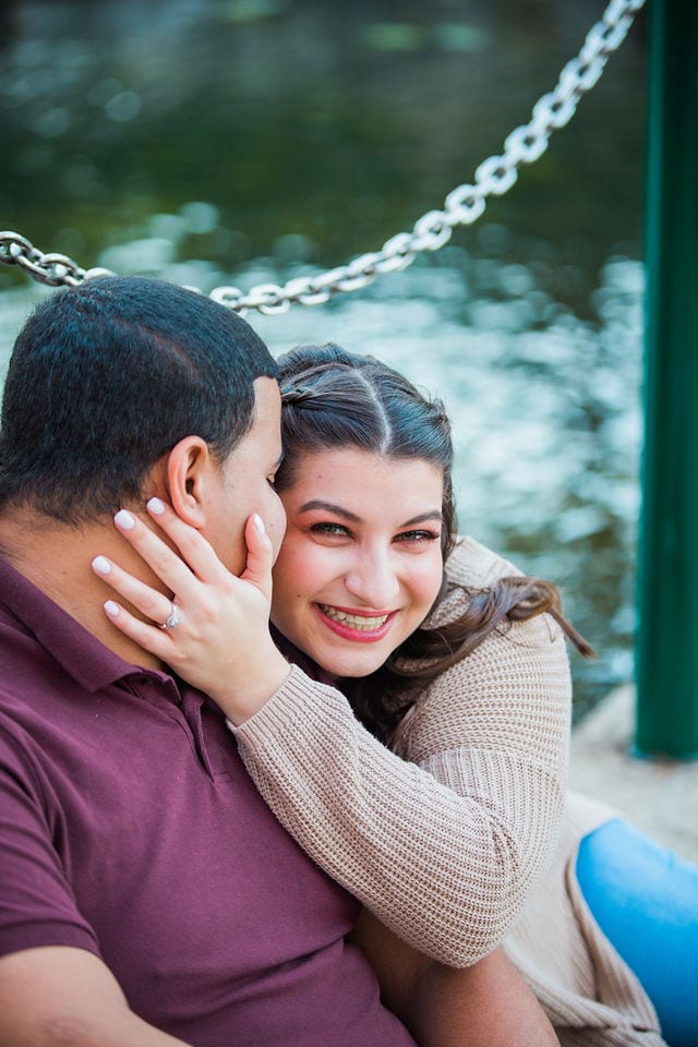 Dana and Andrews engagement session at the Pearl riverwalk ring