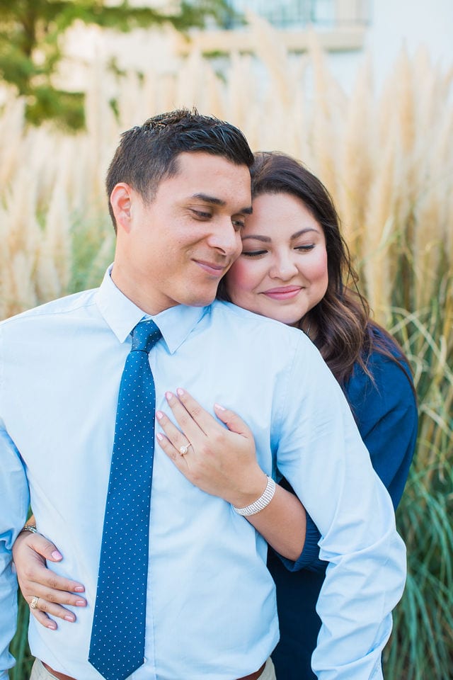Anthony Engagement session at La Cantera Resort in front of the pampas grass