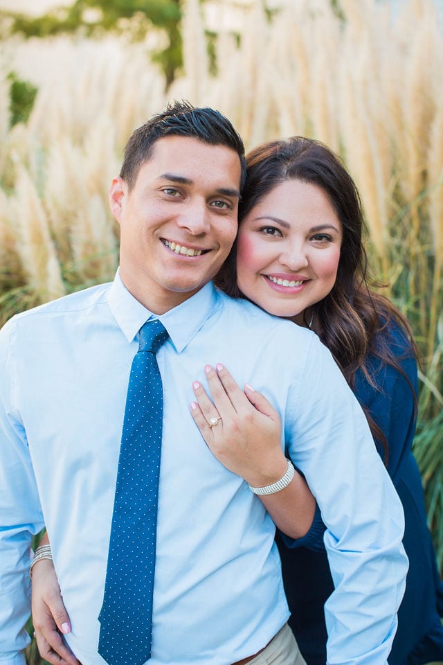 Anthony Engagement session at La Cantera Resort in front of the pampas grass portrait