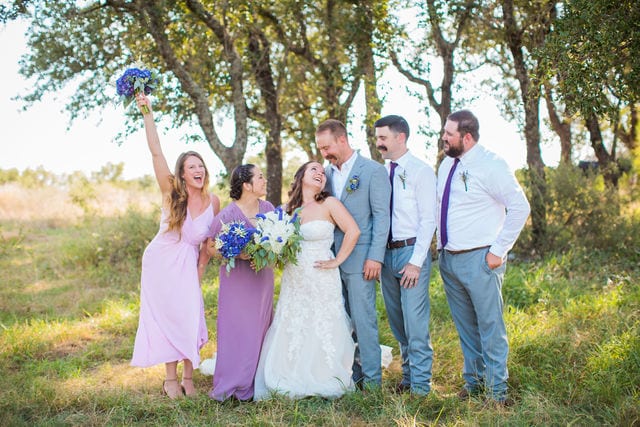 Keely's wedding in Mason TX, bridal party
