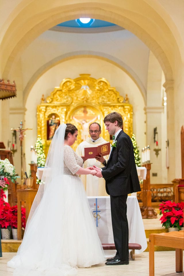 Allison wedding downtown San Antonio San Fernando Cathedral ceremony prayer