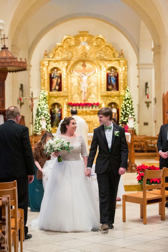 Allison wedding downtown San Antonio San Fernando Cathedral ceremony exit